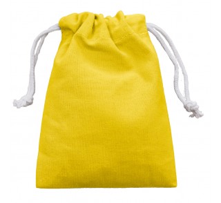 Saco de algodón con cordón doble para mascarillas de color amarillo